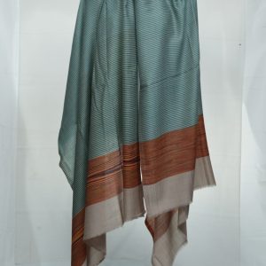 Hampi Luxury Lite Blue & Wooden Tea Color Pashmina Shawl
