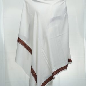 luxury pashmina white shawl with handmade embroidery work